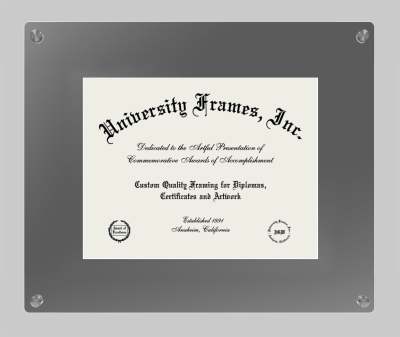 Alabama Southern Community College-Monroeville Lucent Clear-over-Smoke Frame in Lucent Smoke Moulding with Lucent Smoke Mat for DOCUMENT: 8 1/2"H X 11"W  