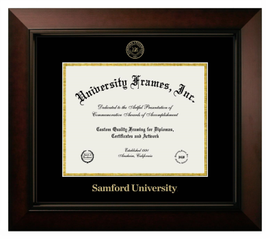 Samford University Diploma Frame in Legacy Black Cherry with Black & Gold Mats for DOCUMENT: 8 1/2"H X 11"W  