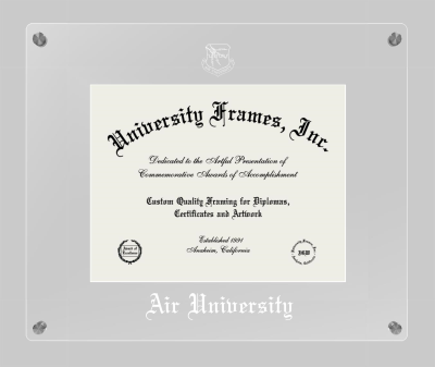 Air University Lucent Clear-over-Clear Frame in Lucent Clear Moulding with Lucent Clear Mat for DOCUMENT: 8 1/2"H X 11"W  